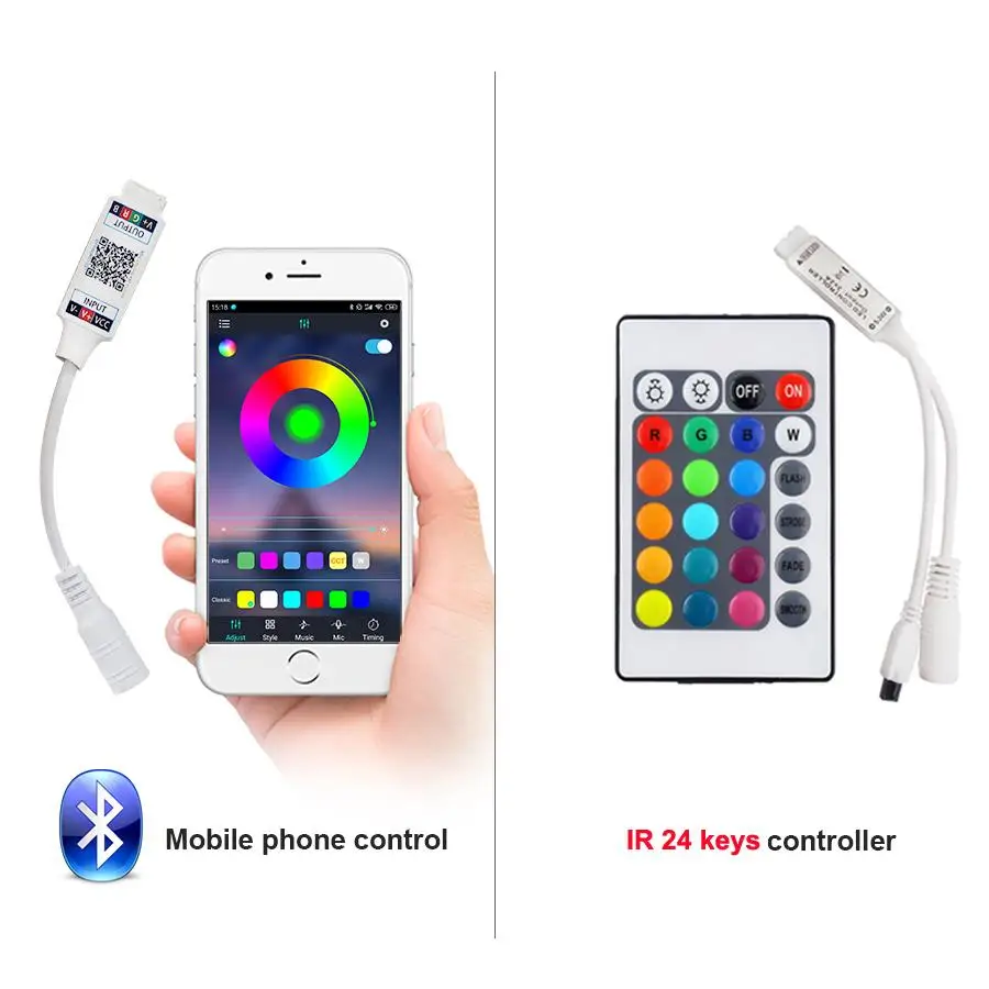 

5m 10m SMD5050 Bluetooth LED Strip RGB Led Light Tape DC12V Waterproof LED Light diode Ribbon Flexible with Bluetooth controller