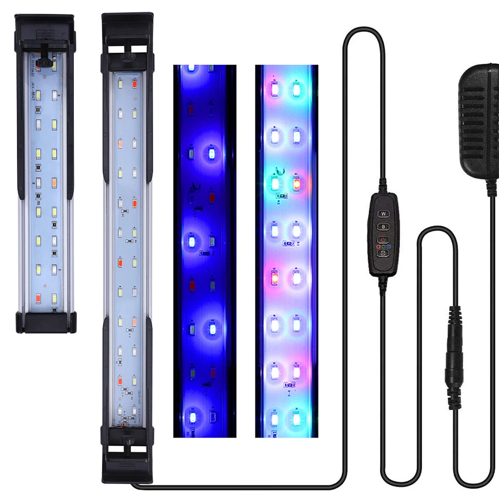 

22 32CM Timer Aquarium Light LED Waterproof Fish Tank Light Decor Extensible Underwater Hydroponics Full Spectrum LED Grow Light