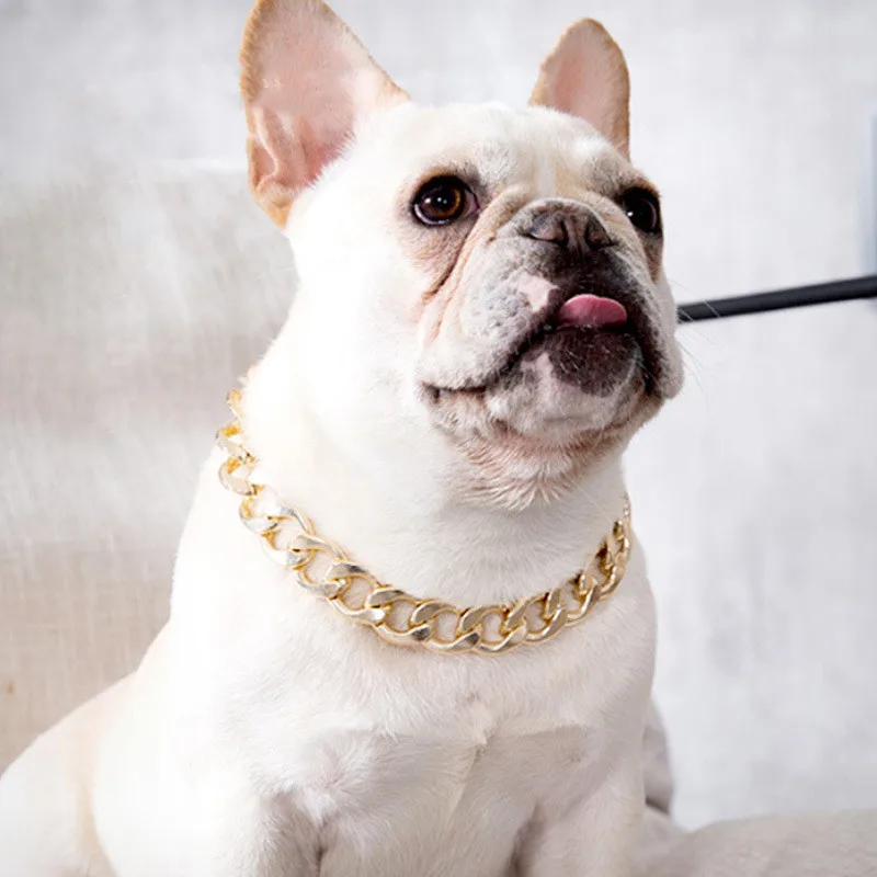 

Cat Dog Necklace Unfading Bully Gold Chain Collar Dog Collar Pet Charm Teddy Bago Bulldog Necklace Collar Kitty Puppy Accessory
