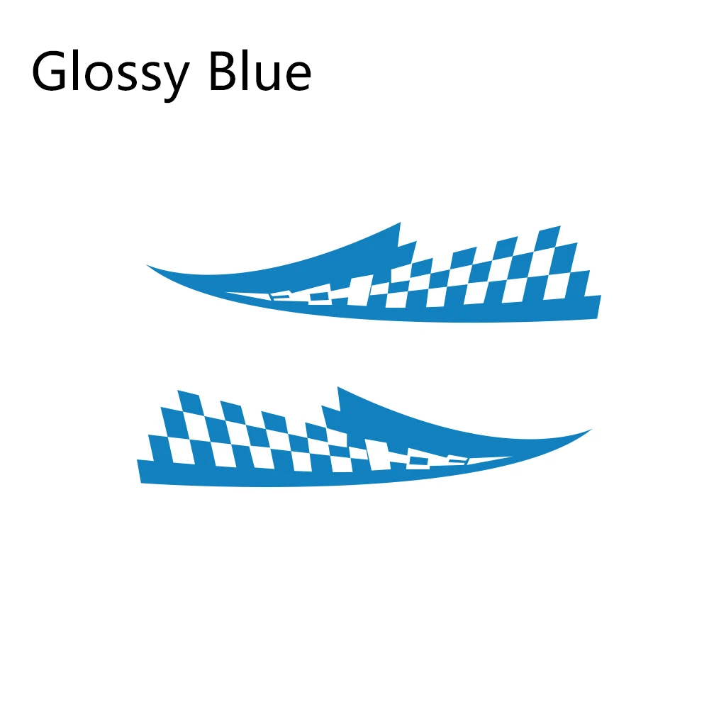 Glossy Blue 2 шт. 17x77 см наклейки на капот автомобиля виниловая пленка авто гоночный Спорт Стайлинг наклейки все модели автомобиля Тюнинг аксессуары - Название цвета: Glossy Blue