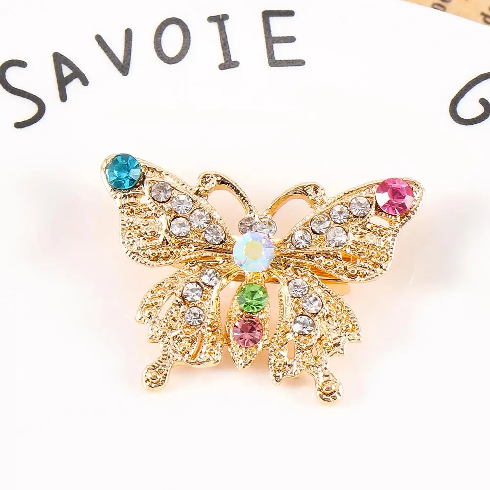 Красочная милая брошь бабочка блестящая кристаллическая Изысканная для шарфа