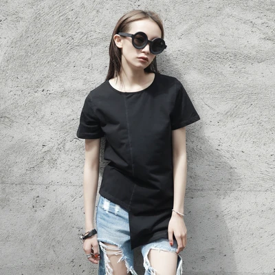Простая и нестандартная Дизайнерская Женская Повседневная летняя футболка с