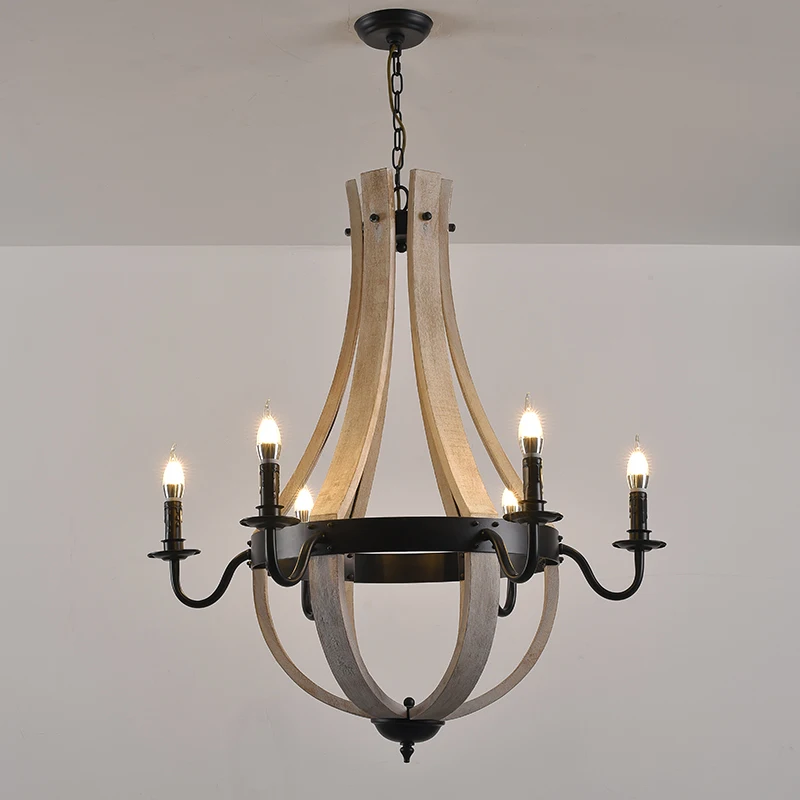 Деревенская люстра старинный деревянный подвесной светильник s Скандинавская
