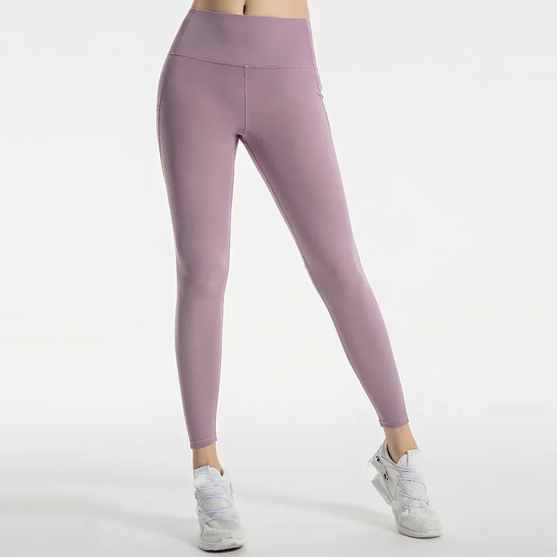 

Pocket Yoga Pants Women Sexy Slim Leggings Elastic Hip-Lift Gym Clothing Summer Sportswear Fitness Solid Color Tights Women 2021