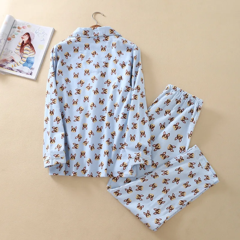 Женский хлопковый пижамный комплект с принтом | Женская одежда