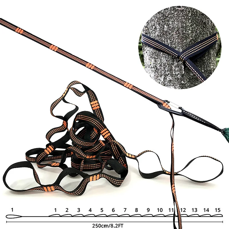 

2pcs Hammock Strap Outdoor Camping Tree Garden Hanging Load Bearing Rope Accessories For Accessories
