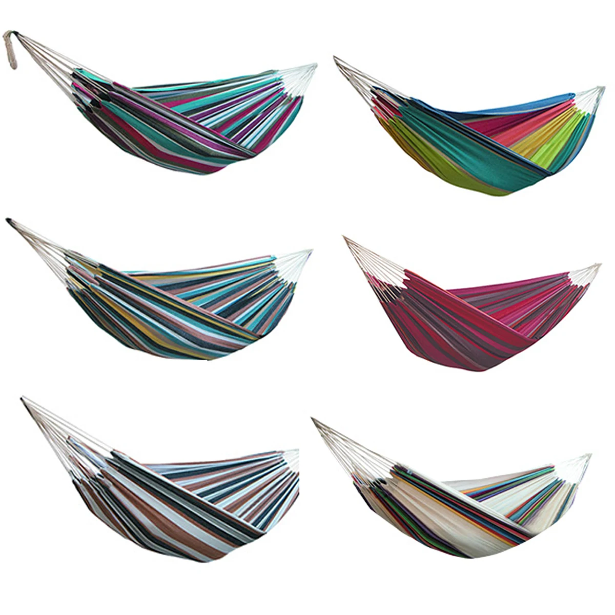 

Portable Canvas Hammock Thicken Chair Swing Outdoor Garden Sports Home Travel Leisure Camping Stripe Hanging Bed Without Stand