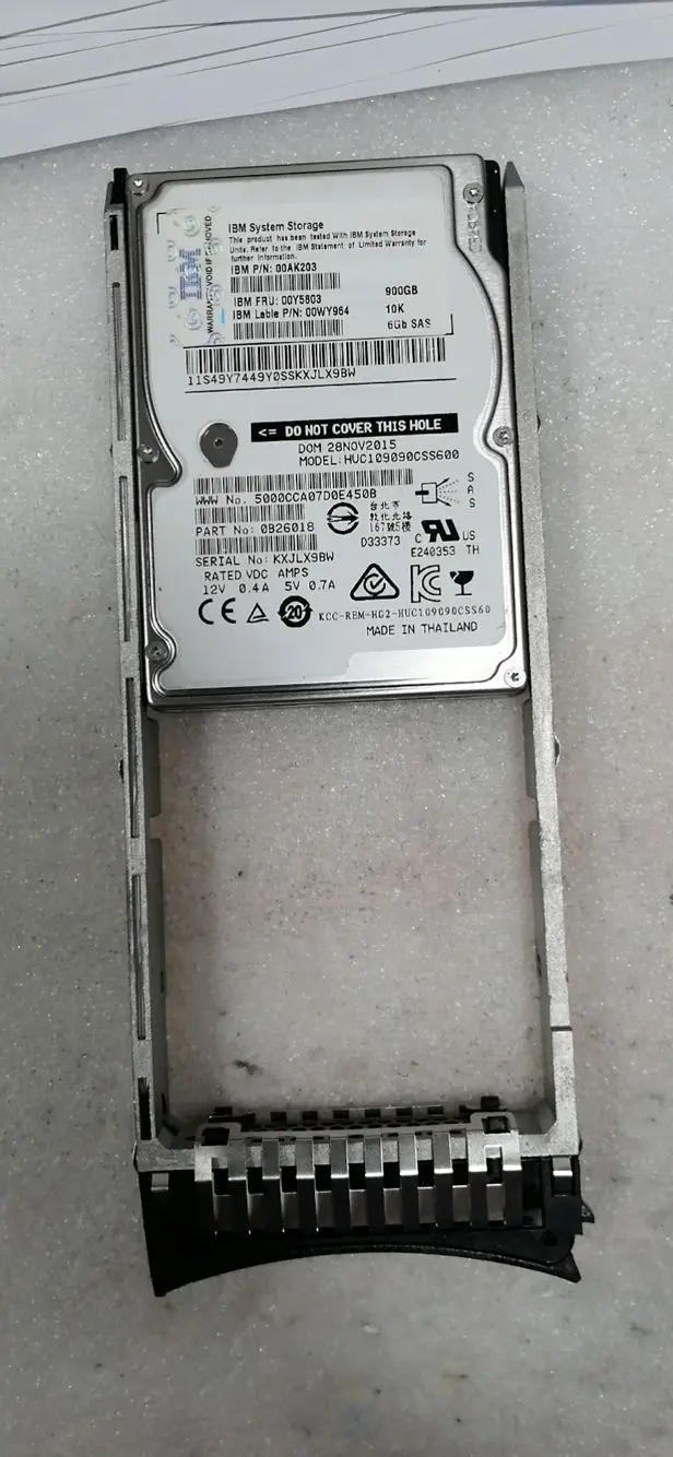 

IBM 900GB 10K SAS 2.5' SFF HARD DRIVE 00Y5803 00WY964 00AK203