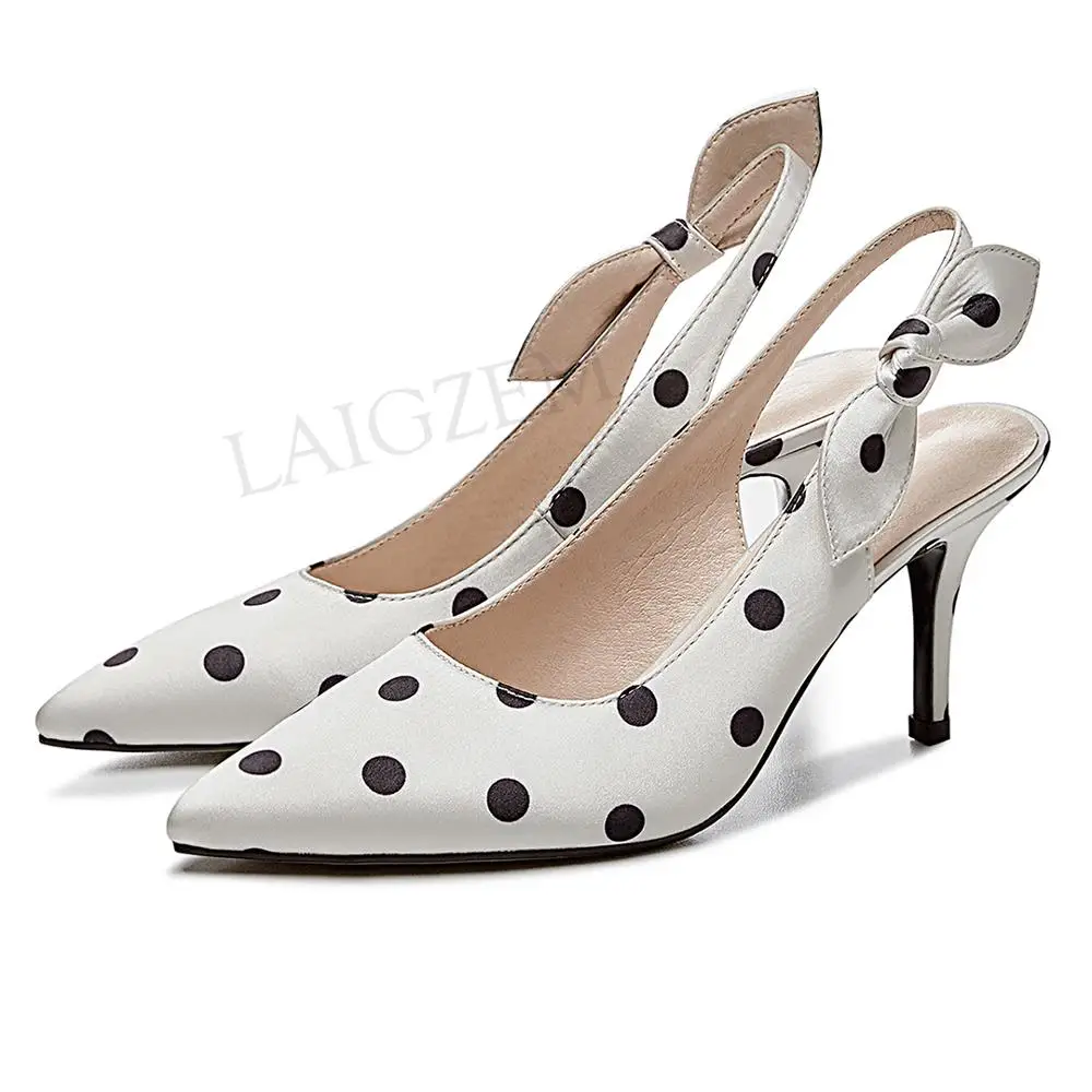Туфли laigзмеиные женские на каблуке 8 см милые босоножки в горошек туфли лодочки с