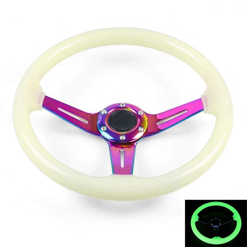 

Sports Steering Wheel 345mm Luminous Racing Steering Wheel Acrylic Ordinary Racing Wheel