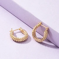 trendy jewelry hoop earrings popular design hot selling exaggerated golden plating metal alloy earrings for women party gifts