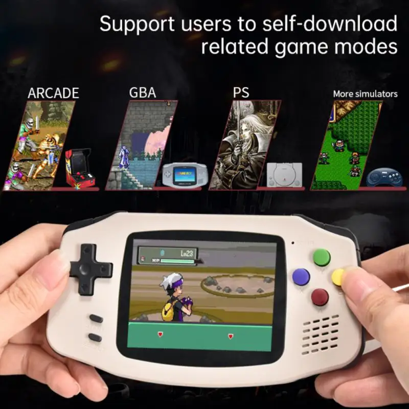 POWKIDDY A30 Handheld Console 2.8 Inch IPS HD Screen Built-in 4000+ Games Support Add ROM GBA Retro Kids Gifts | Электроника