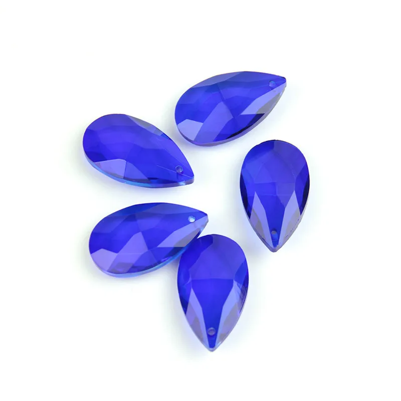 dark sapphire K9 38 мм Стеклянная кристальная Люстра хрустальные подвески в форме миндаля красивые призмы-кристаллы капли для ЧАСТИ висячей лампы - Цвет: dark sapphire