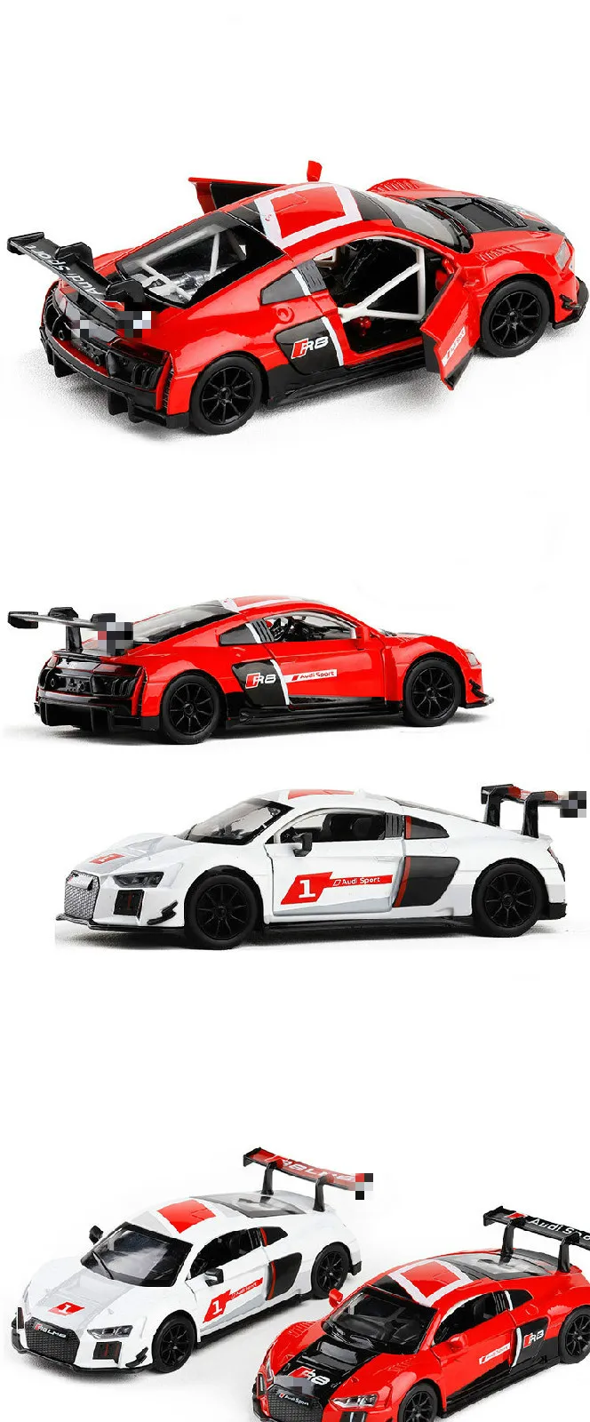 

Hot Sale 1:32 Alloy Car Diecast Toy Cars Model R8 LMS Racing Metal Model Alloy Pull Back Lights Sport Cars Gifts Boy Toy Car