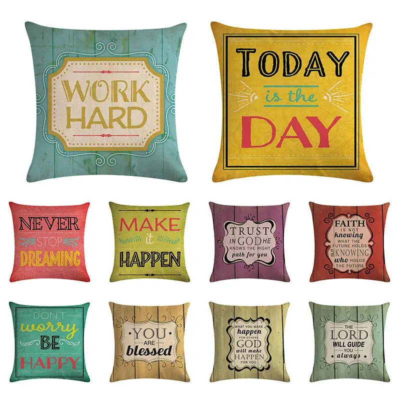 Чехол на подушку с надписью рабочий день сегодня милый домашний декоративный