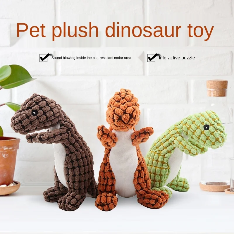 

Dog Toy Chewing Pet Supplies Puppy Plush Toys for Large Dogs Bite Teeth Clean Sound Toys Soft Smelly Dinosaur