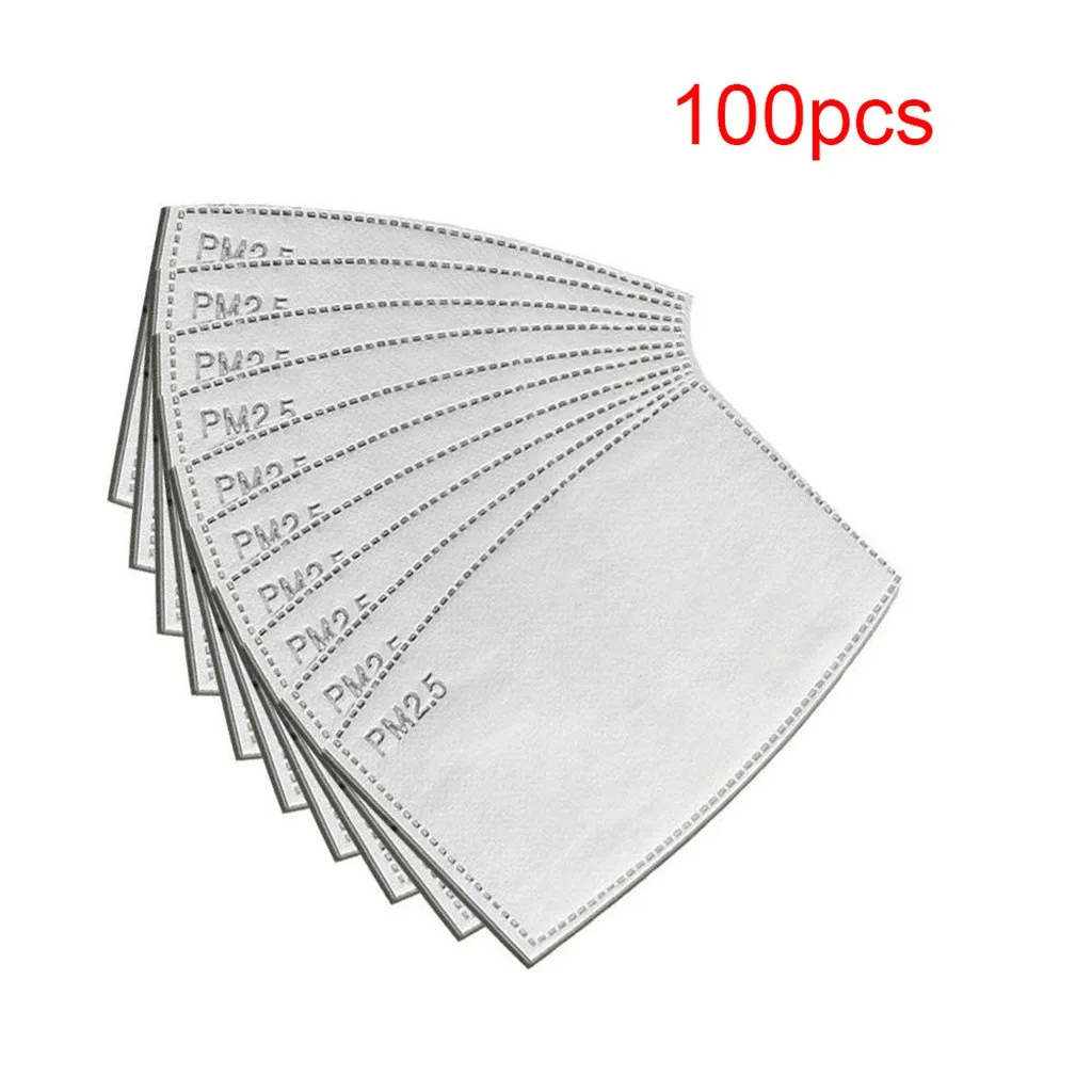 100 взрослое 5Ply фильтр колодки пыле PM2.5 угольный дыхательный вставка