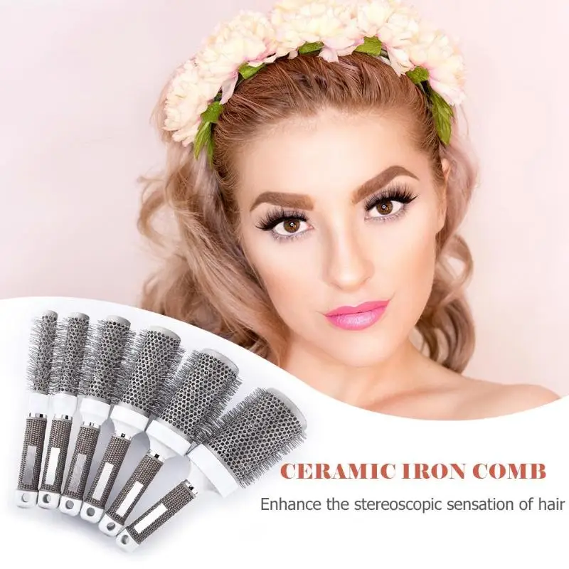Расческа для волос женская термостойкая керамическая круглая | Красота и