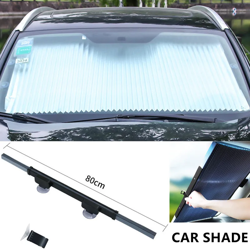 

Car Windshield Curtain Retractable Set Folding Car Sunshade Cover Reflective Film Curtains Anti-UV Car Sun Shade Car Acc