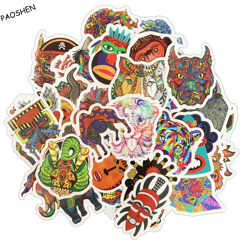 50 шт. в этническом стиле животные крутые наклейки водонепроницаемый DIY каракули