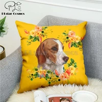 pet dog flower puppy nordic short plush pillow case polyester decorative throw pillow cover square style 1