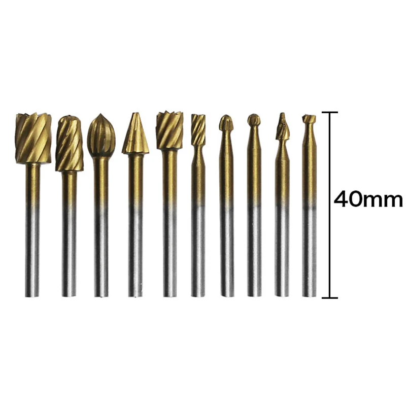 10 шт. набор HSS титановый Dremel роторный Фрезерный резак для файлов резной нож