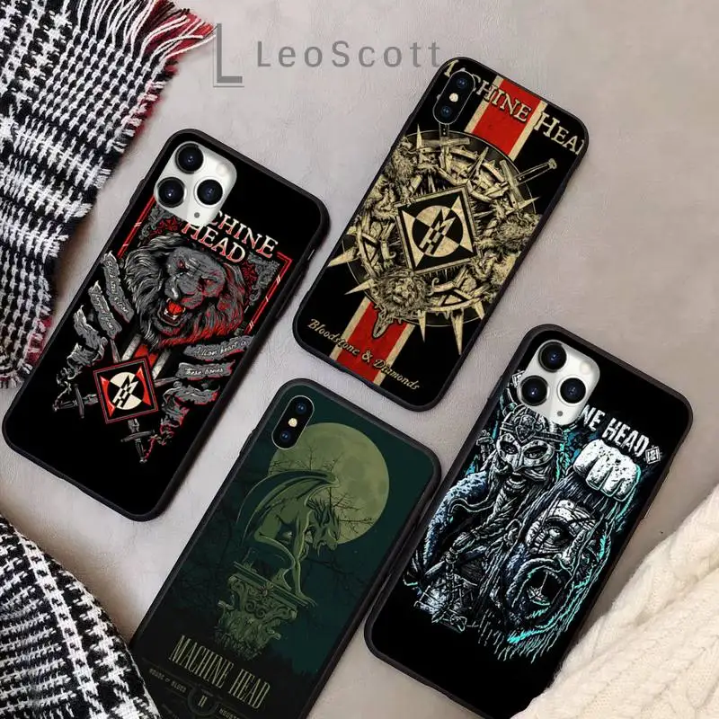 Шпиндельная головка Rock band телефон чехлы для iPhone 11 12 pro XS MAX 8 7 6 6S Plus X 5S SE 2020 XR Мягкий