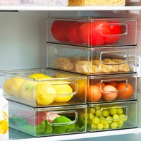 kitchen refrigerator storage box with handle transparent fruit and vegetable beverage storage box refrigeration finishing