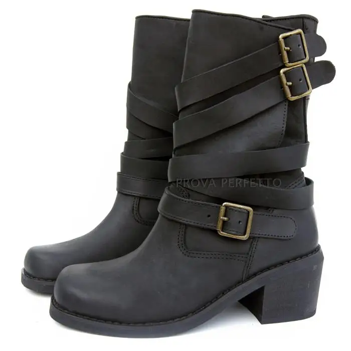 В западном стиле в ковбойском модные женские туфли с ремешком и пряжкой Цвет