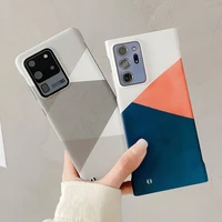 Ultrathin Matte Hard Frameless Phone Case For Samsung Glaxy S20 S21 Ultra Note Colorful Geometry Splice Back Cover