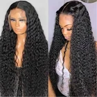 180 плотность натуральный вид мягкие кудрявые предварительно выщипанные 26 дюймов ДЛИННЫЙ КРУЖЕВНОЙ передний парик для черных женщин синтетические Детские волосы без клея