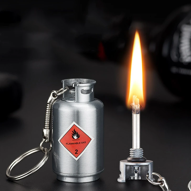 

Creative Gas Tank Million Matches Fire Extinguisher Million Matches Keychain Lighter Without Flint Starter Exquisite If Chain
