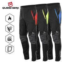 queshark men warm fleece windproof waterproof reflective cycling pants thermal riding sports mtb road bike bicycle trousers