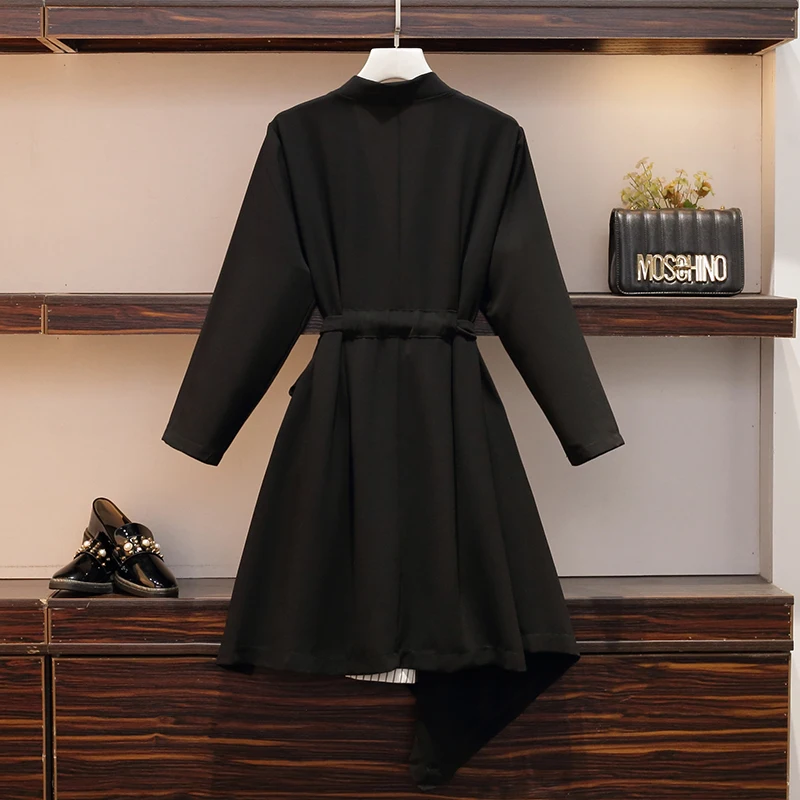 Женское винтажное платье с v-образным вырезом черное большого размера длинным