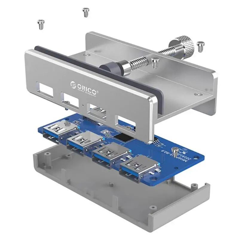 Алюминиевый 4-портовый USB-концентратор MH4PU 3 0 типа зажим для настольного ноутбука