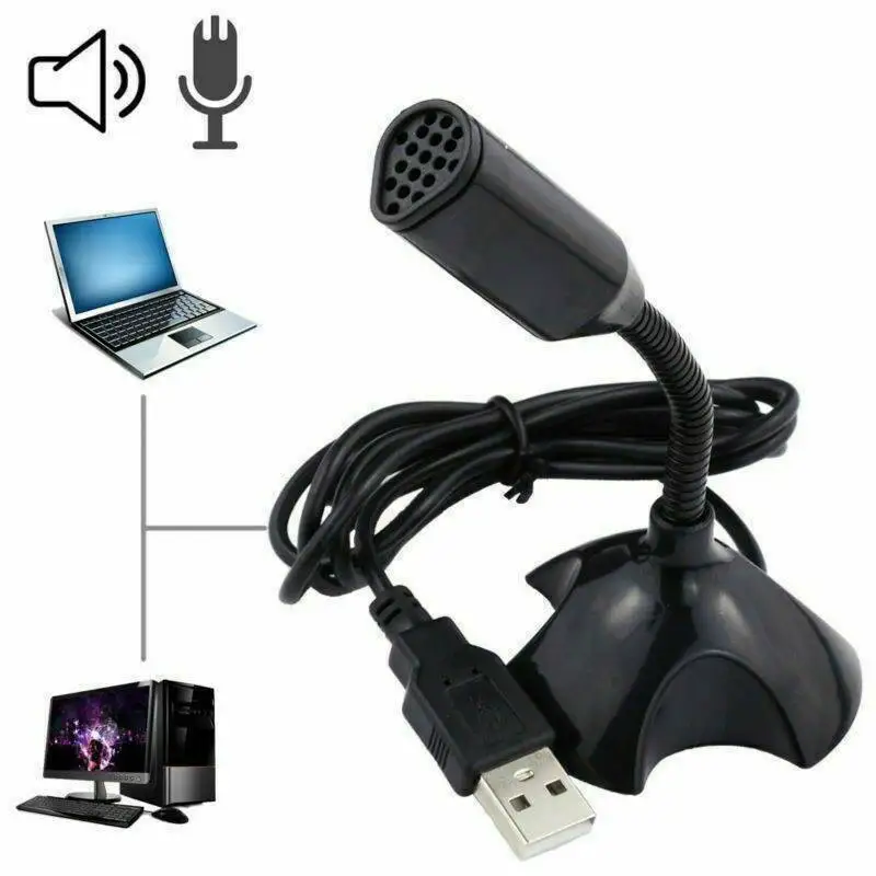 Универсальный USB микрофон для ноутбука мини студийный регулируемый речи