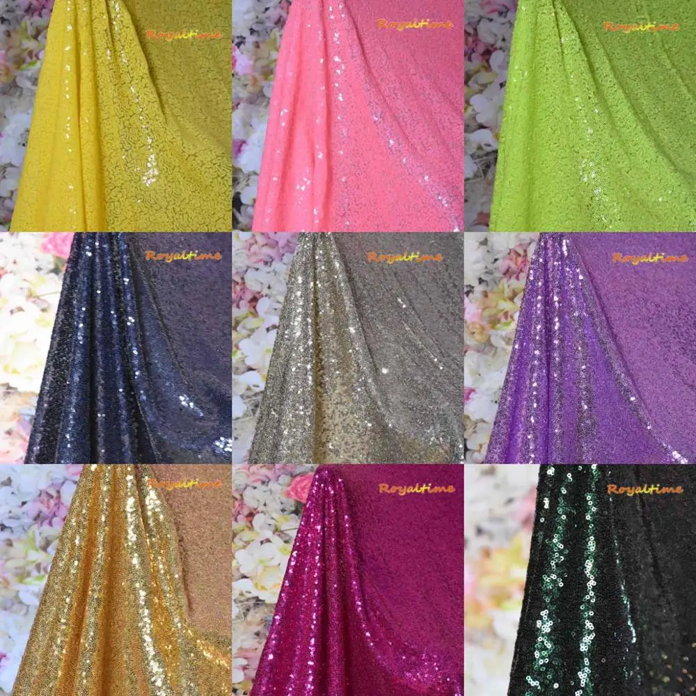 Блестящая неоновая зеленая ткань с блестками Royaltime для двора двусторонняя