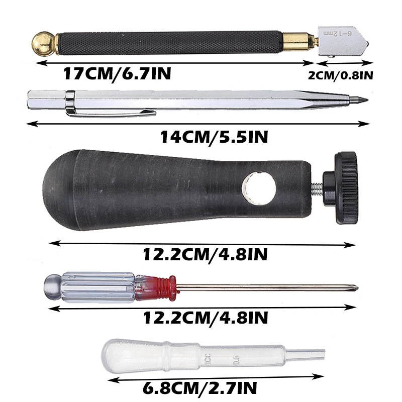 Резак для стекла 7 шт. алмазный наконечник набор инструментов резки металла