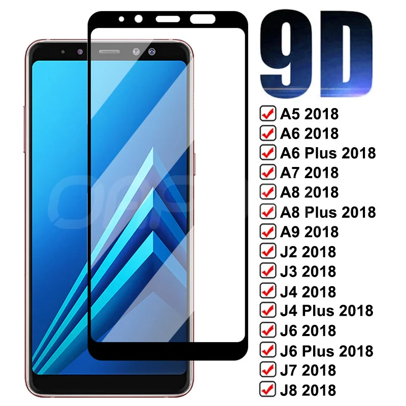 9D HD закаленное стекло для Samsung Galaxy A5 A7 A9 J2 J3 J7 J8 2018 защита экрана A6 A8 J4 J6 Plus A10 A30 A50 A70