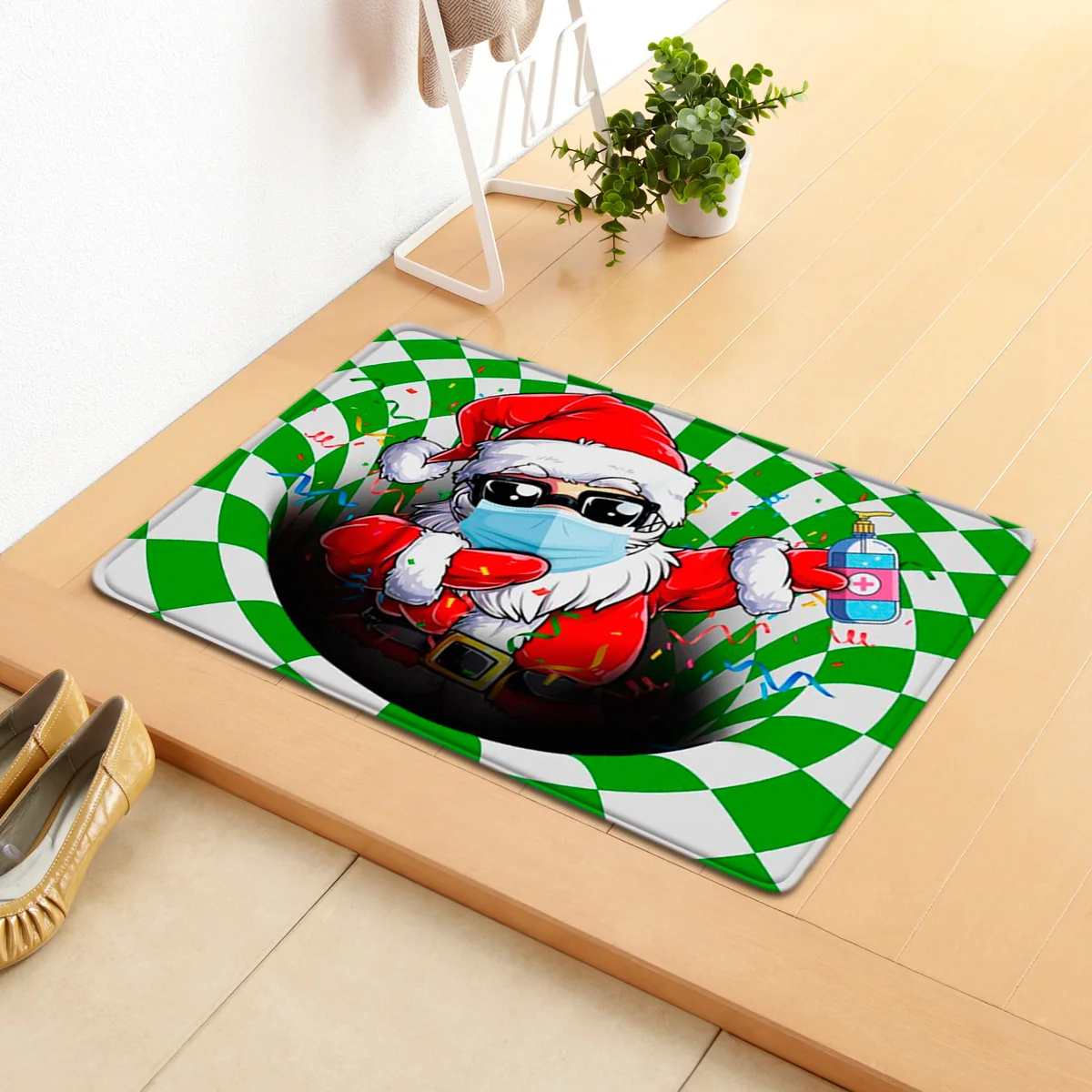 

Christmas Doormat Santa Claus Elk Print Carpet Xmas Non-slip Kitchen Bathroom Floor Mat 2022 Merry Christmas Home Decor Area Rug