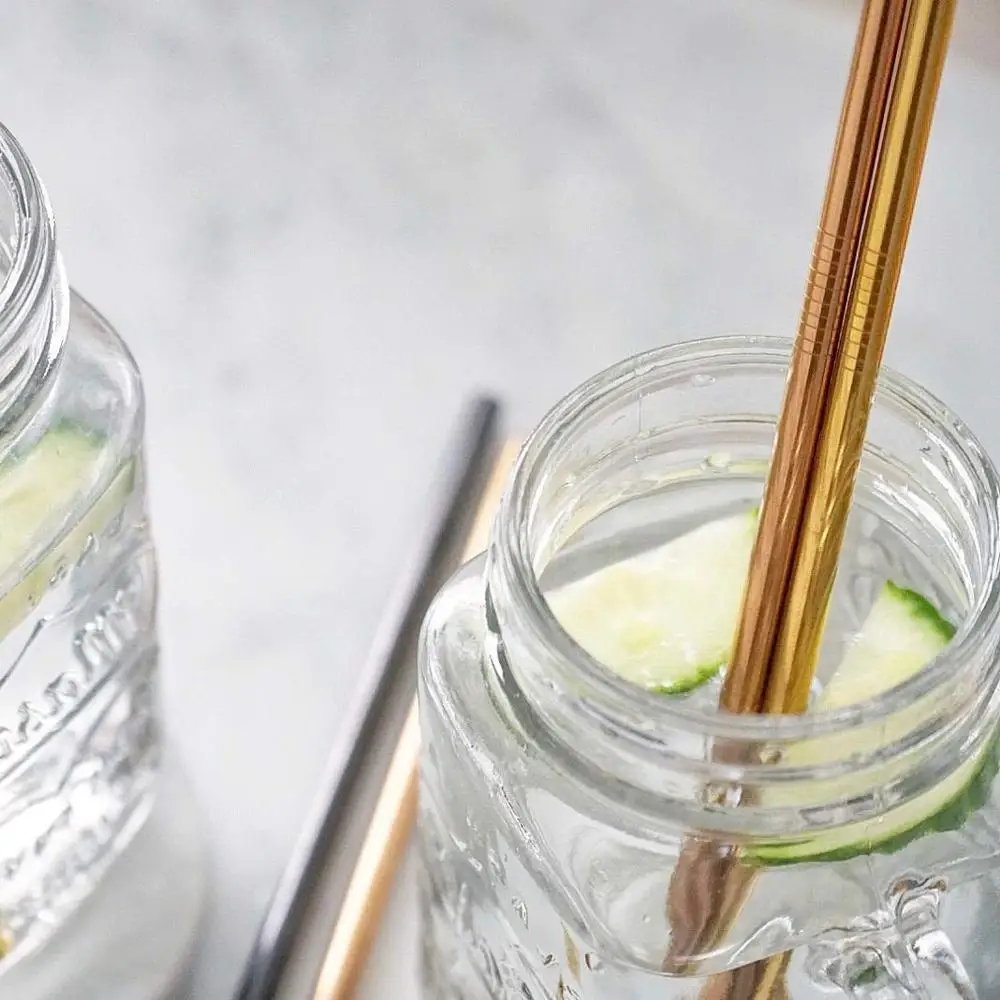 80Pcs 8mm*215mm Reusable Metal Straw 304 Stainless Steel Drinking Straight Bent Straws Eco-friendly Party Bar Accessories | Дом и сад
