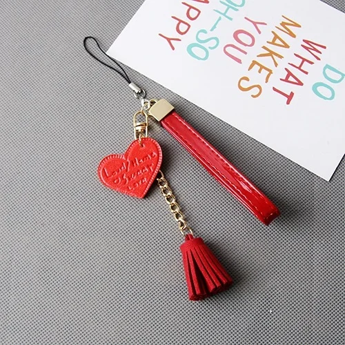 Кожаный брелок для ключей Mini love модные креативные брелоки конфетных цветов с