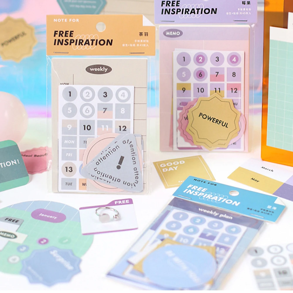 

1 SET Free Inspiration Series Memo Pad Stickers Diary Scrapbook DIY Decoration Material Paper