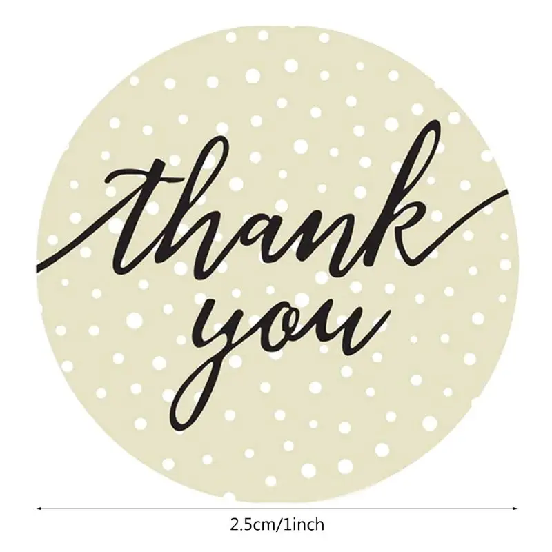 

X7AB 100pcs 8 Styles Dot Thank You Stickers Seal for Small Shop Wedding Baking Envelope Stationery Label