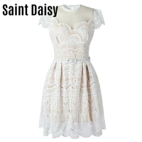 saintdaisy dresses for bridesmaids white 9446 partybwomen evening 2022 vintage lace a line knee length christening white 9446