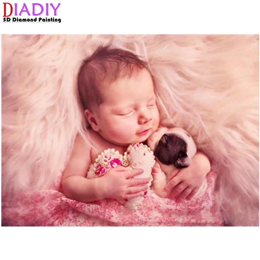 

5d круглая алмазная живопись, Детская мозаика, алмазная вышивка для новорожденных, полный набор для вышивки крестом