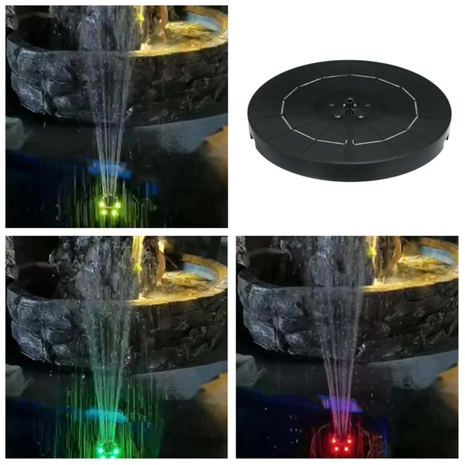 

Garden Decor Solar Pump With 8 LED Free Standing Floating Solar Bird Bath Water Pumps For Garden Decor Floating Water Fountain