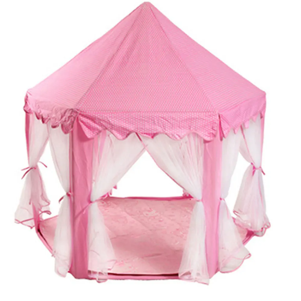 

Princess Castle Play House Large Outdoor Kids Play Tent for Girls Pink Childre Mosquito Net
