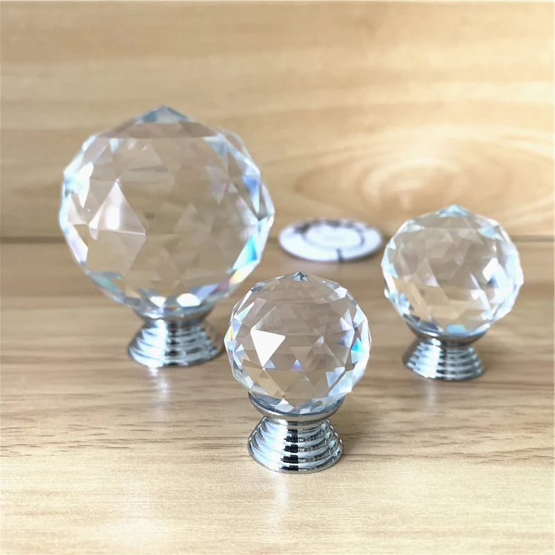 LCH высококачественные круглые хрустальные шариковые ручки 25 мм 30 40 50 Хрустальная