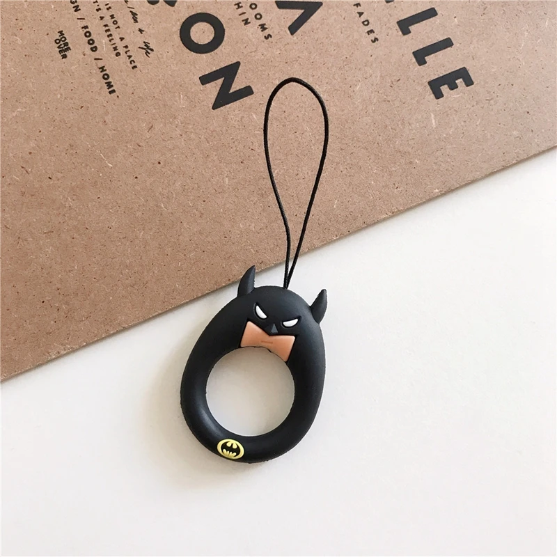 

50Pcs Cute Cartoon Hero Series Silicone Finger Ring Mobile Phone Short Strap Lanyards